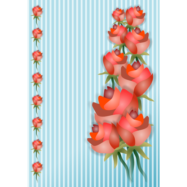 SVG Decorative wallpaper with roses vector clip art