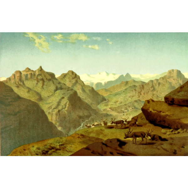 SVG Deers in the mountains