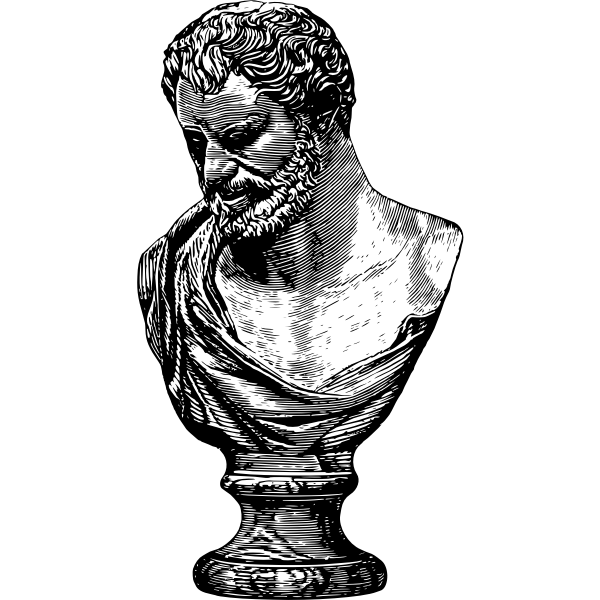 SVG Democritus statue