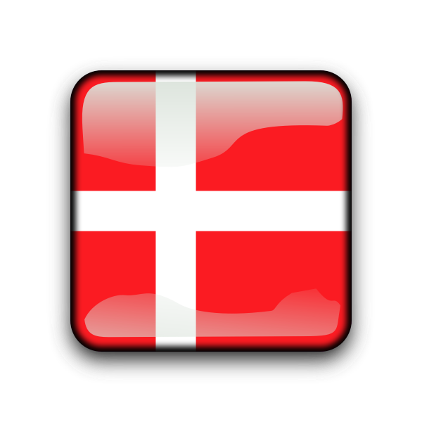 SVG Denmark flag inside glossy label