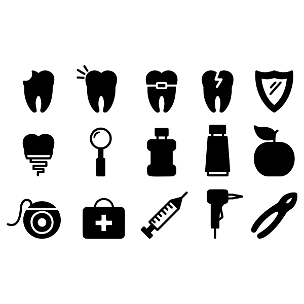 SVG Dental icons silhouette