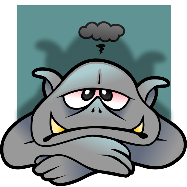 SVG Depressed cartoon troll