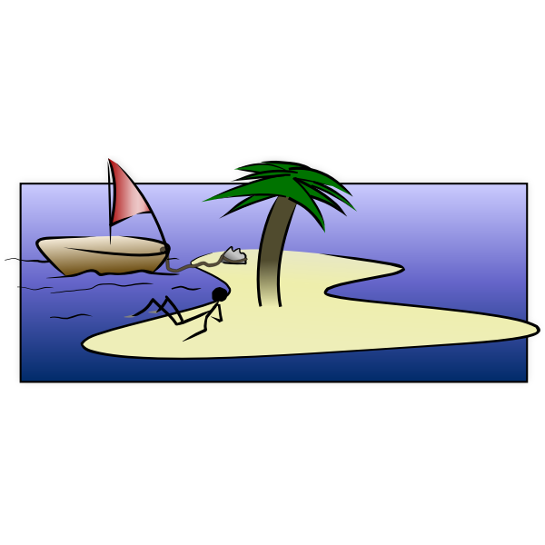 SVG Desert Island Stick-Figure