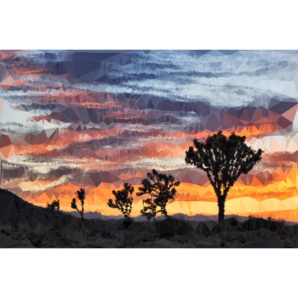 SVG Desert landscape sunset
