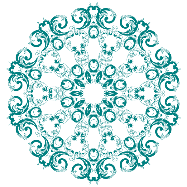 SVG Design circle with flowers