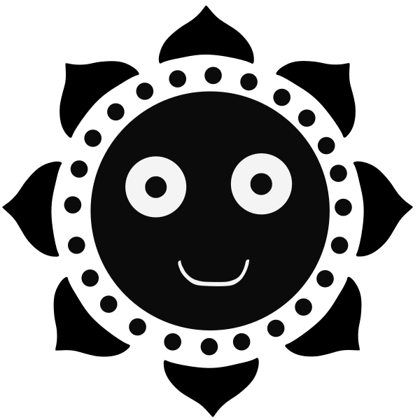 SVG Design sun smilie black
