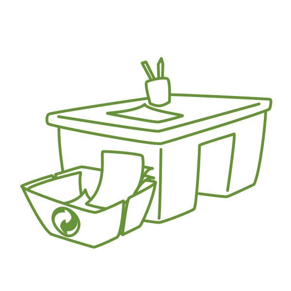 SVG Desk and trash