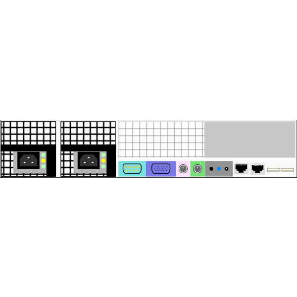 SVG Desktop computer ports vector image