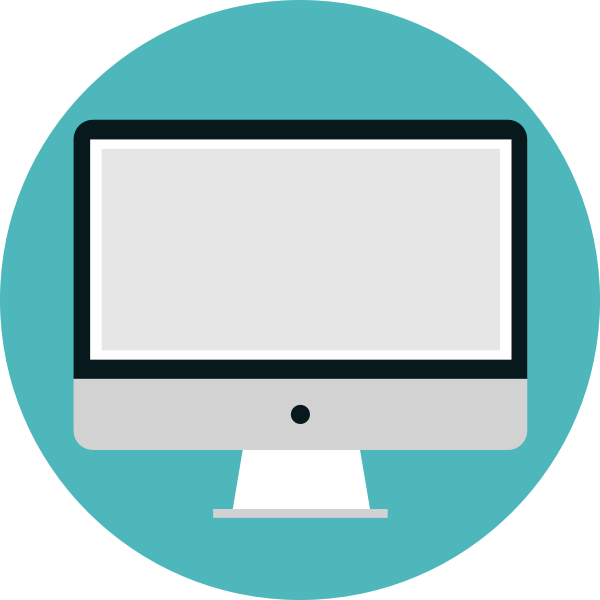 SVG Desktop computer vector image with flat screen