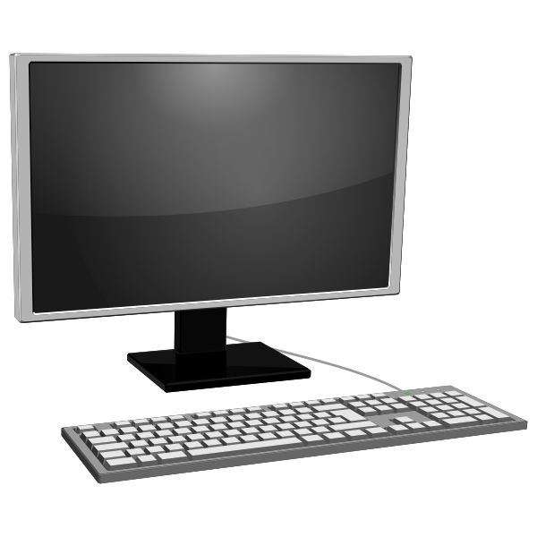 SVG Desktop PC icon with gray monitor vector image