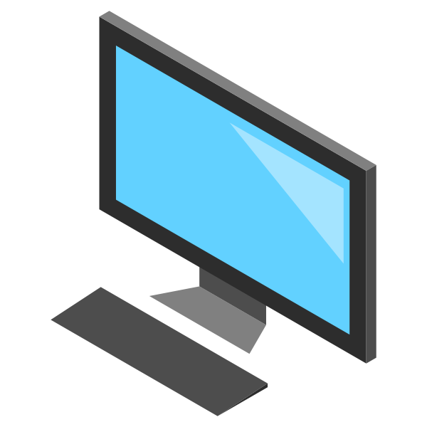 SVG Desktop PC icon with monitor vector image
