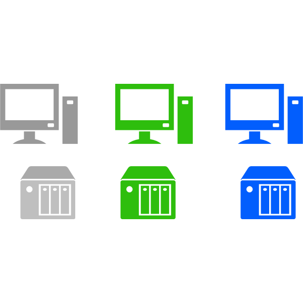 SVG Desktops and servers vector image