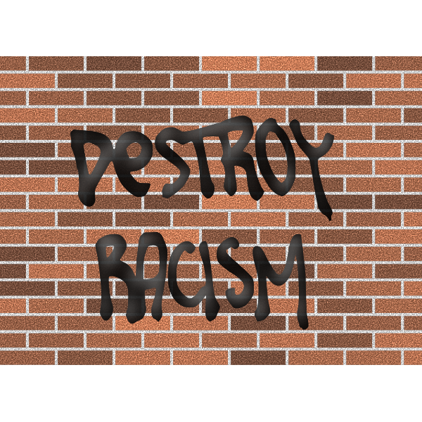 SVG Destroy racism wall