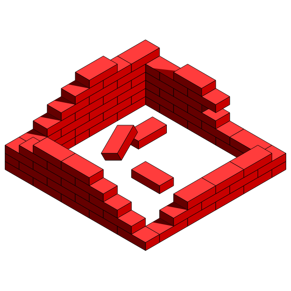 SVG Destroyed brick wall vector graphics