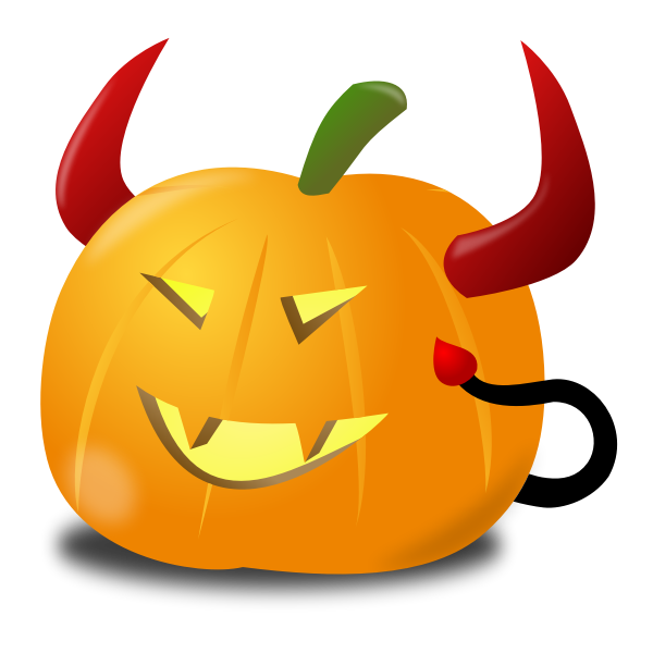 SVG Devil pumpkin vector clip art