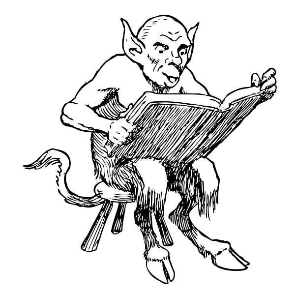 SVG Devil sitting on a stool