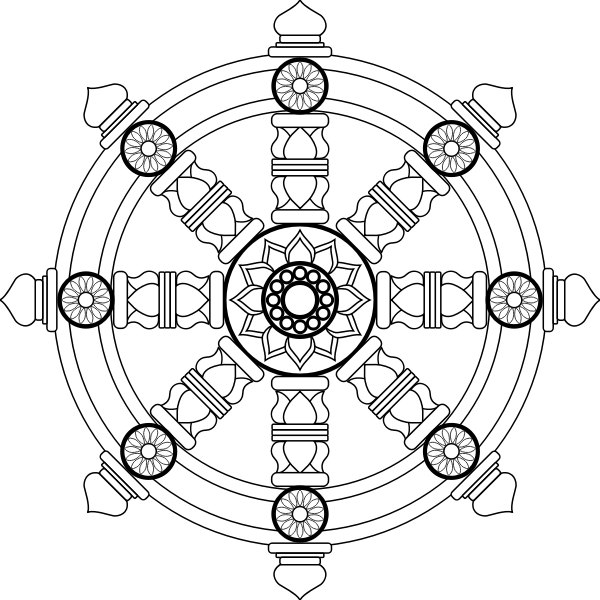 SVG Dharmachakra religious sign vector drawing