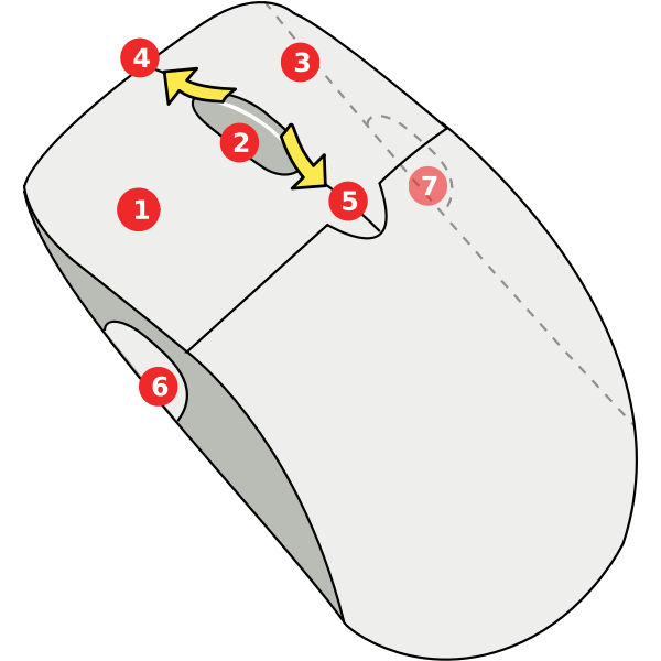 SVG Diagram of wireless mouse vector image