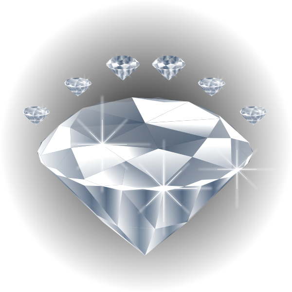 SVG Diamond stone surrounded by diamonds vector drawing