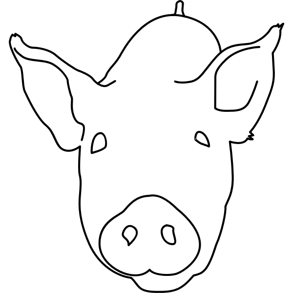 SVG dibujo cerdo vector