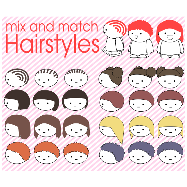 SVG Different hairstyles