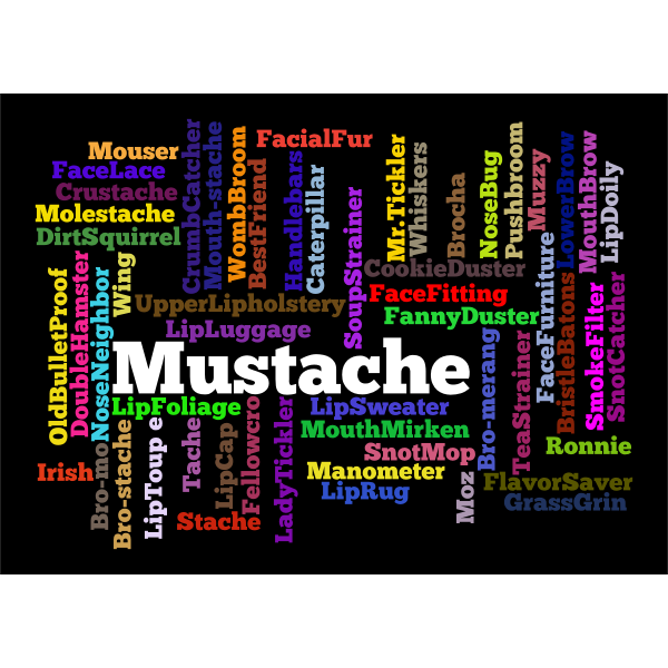 SVG Different mustache words