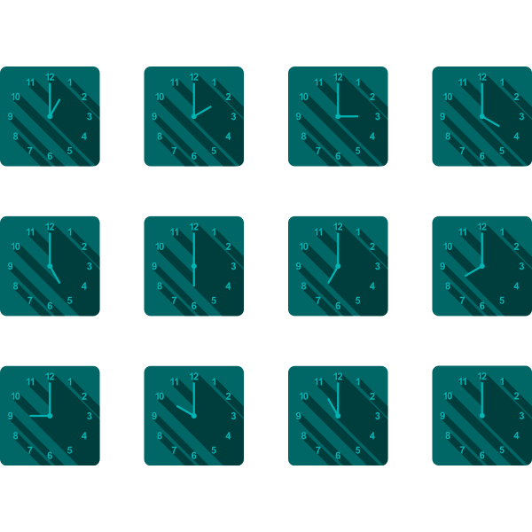SVG Different time on clocks
