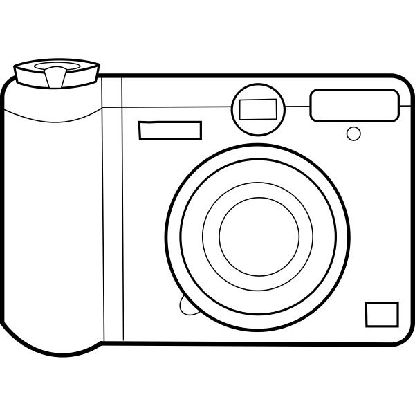 SVG digital camera line art vector graphics