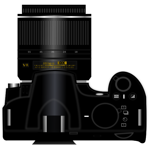 SVG Digital camera Nikon D3100 top view vector clip art