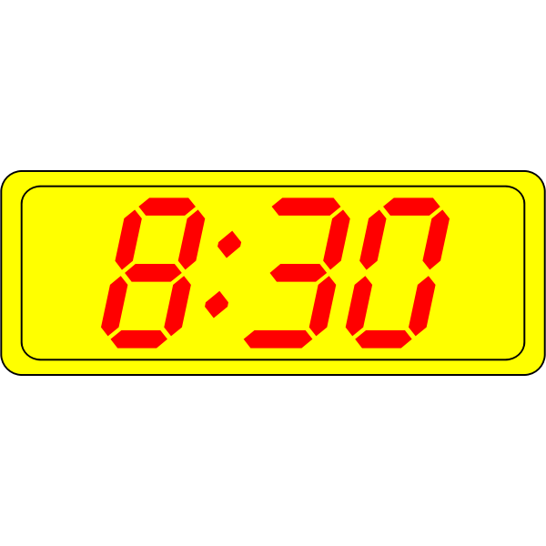 SVG Digital clock display vector drawing