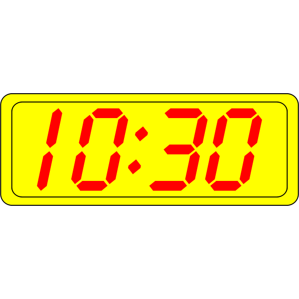 SVG Digital clock display vector drawing