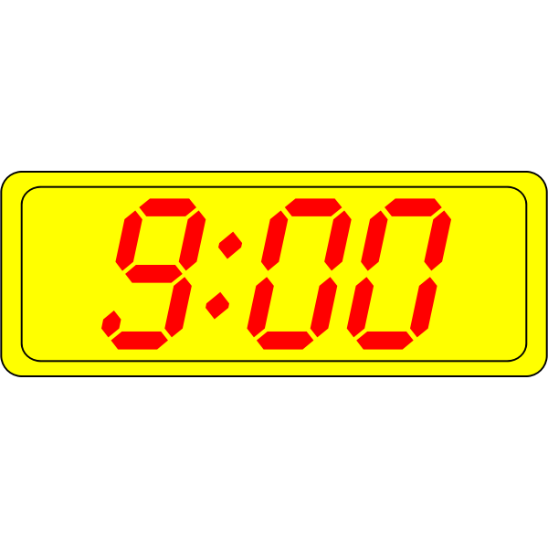 SVG Digital clock display vector graphics