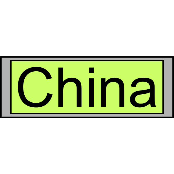 SVG Digital Display with quotChinaquot text