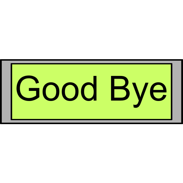 SVG Digital Display with quotGood Byequot text