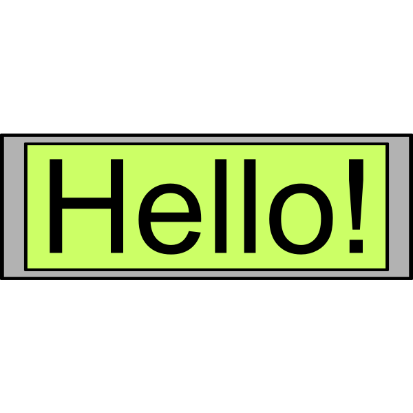 SVG Digital Display with quotHelloquot text