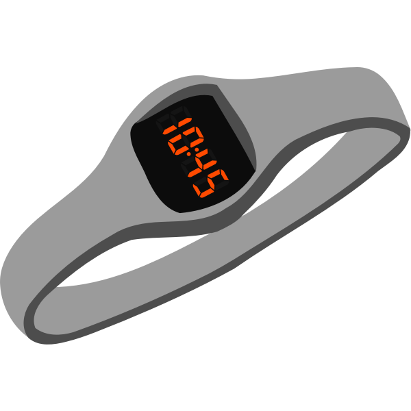 SVG Digital hand watch