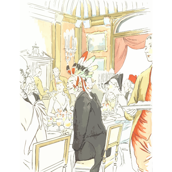SVG Dinner party scene