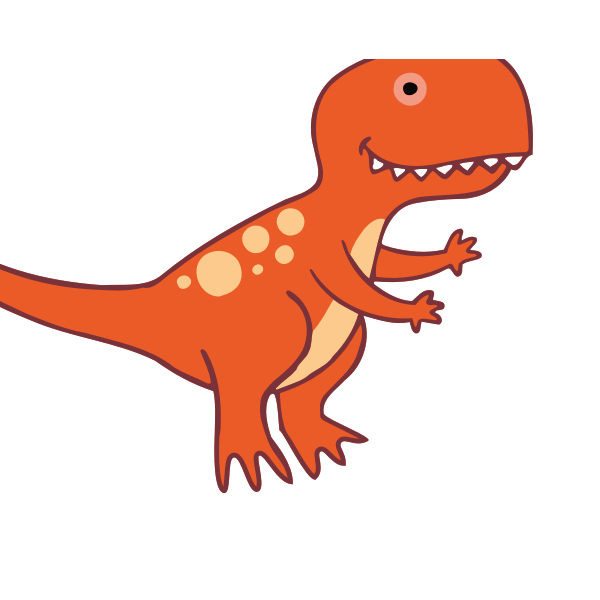 SVG Dinosaur in orange color