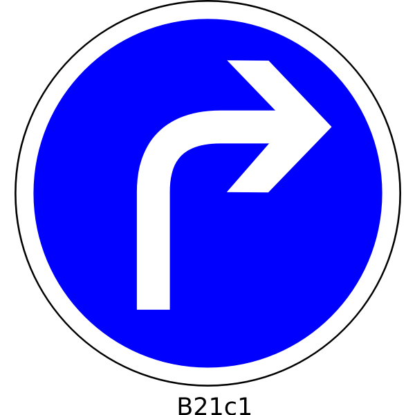 SVG Direction right only road sign vector image