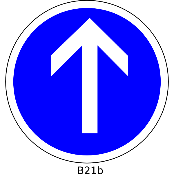 SVG Direction straight on only road sign vector image