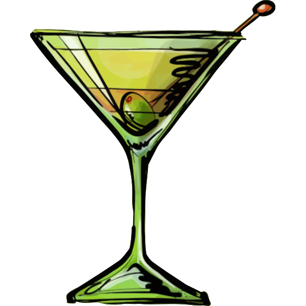 SVG Dirty martini cocktail