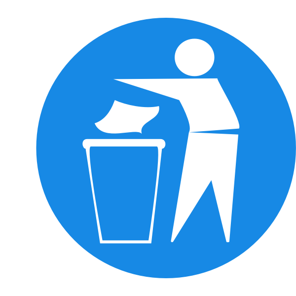 SVG Dispose of rubbish in bin symbol vector illustration