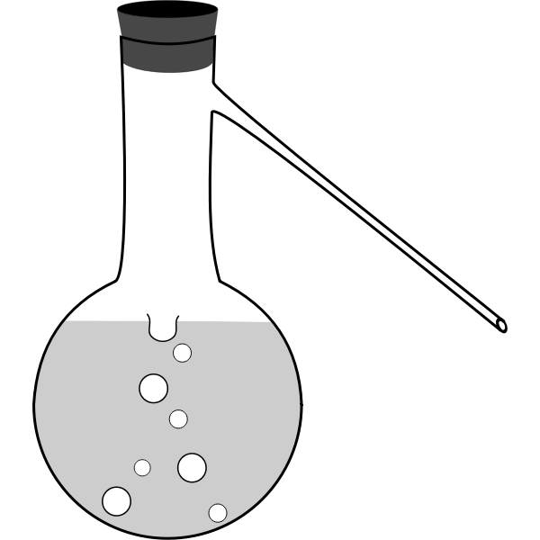 SVG distilling flask with sidearm and stopper