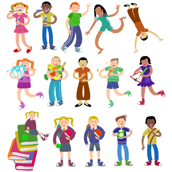 SVG Diverse kids
