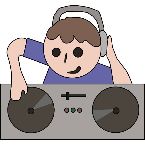 SVG DJ kid cartoon art