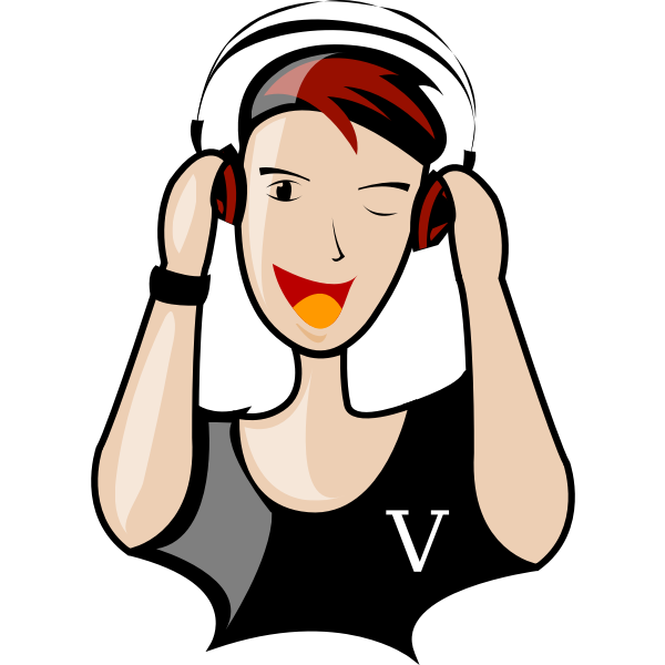 SVG DJ lady vector illustration