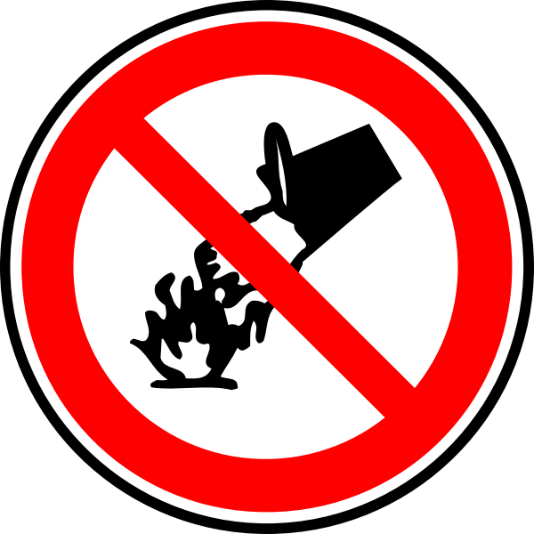 SVG Do not use liquid on fire sign vector image
