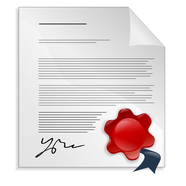 SVG Document with signature and seal vector image