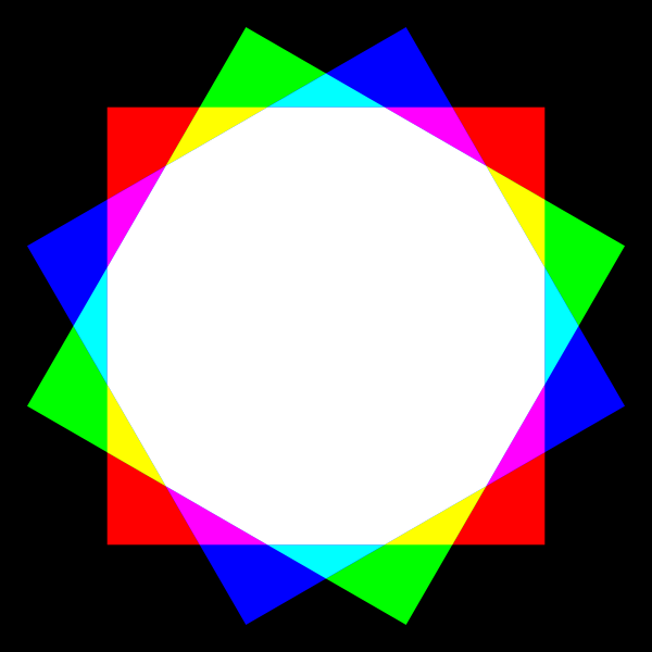 SVG dodecagon color mixing