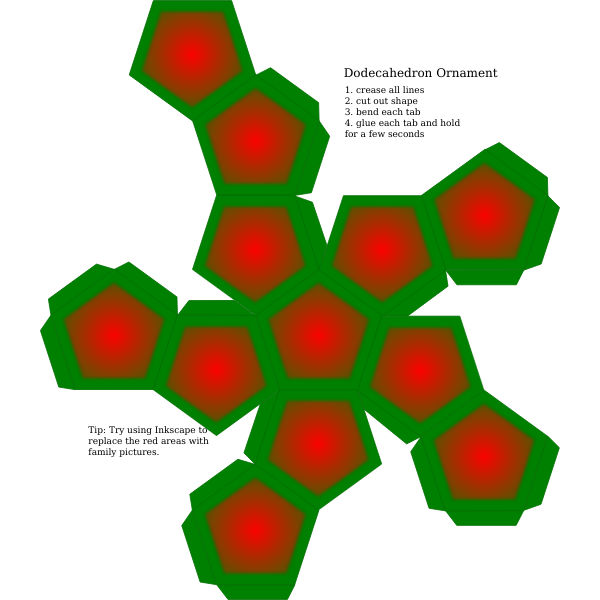 SVG dodecahedron ornament